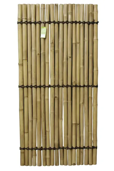 Product image 1 of the product “Bamboo element Model Surabaya, rigid, yellow-brown (Apus), with decorative rope. Diameter 3-5cm 90 x 180 cm Height. ”